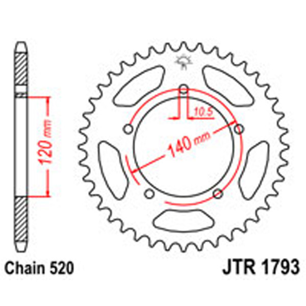 JT JT Rear Sprockets R/W 1793-42